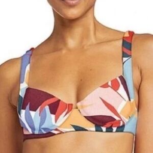 New! Vitamin A Demi underwire bikini top Cypress Tropical Print 10627